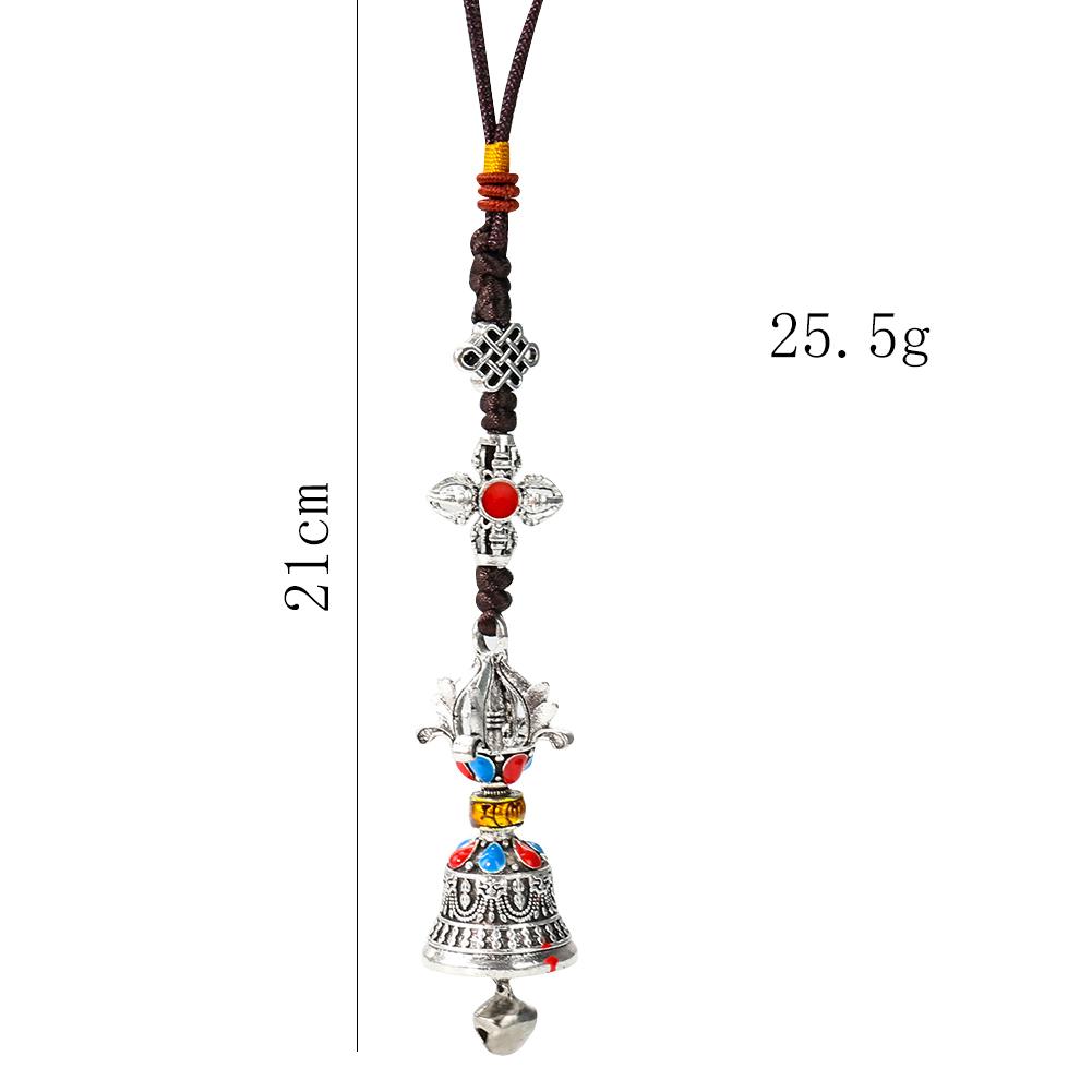 Tibetan Buddhism Vajra Prayer Flags Bell Mantra Prayer Wheel Chinese Knot Metal Pendant Wind Chimes Belief Pray Meditation Decor