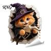 Halloween Car Sticker Spider Decorative for Car, Broken Hole Effect Dog Cat Holiday Decoration Decal Owl Self-Adhesive Sticker, Waterproof Removable