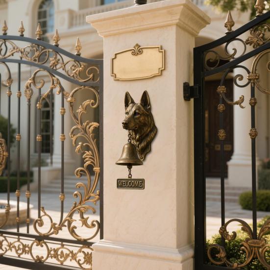 Dog Welcome Doorbell Vintage Chihuahua Poodle German Shepherd Dog Door