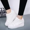 Fashion 2024 White Hidden Slope Heel Casual Sports Shoes Women's Spring Sports Shoes High Platform High Heel Vulcanized Shoes