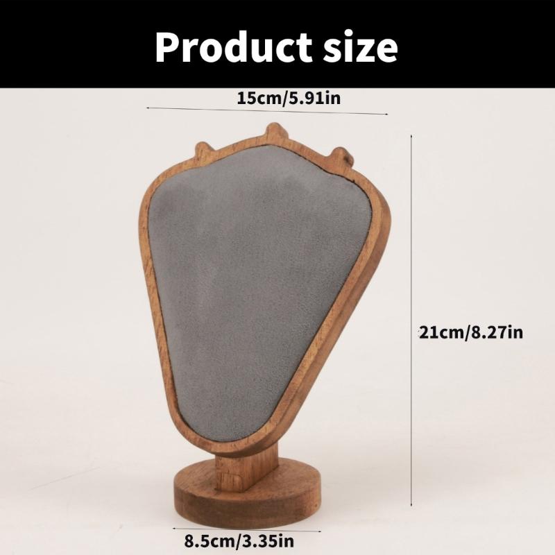 Elegante Robusto Espositore da Collana in Legno Piccolo Porta Busto per Gioielli Accessorio Portatile per Bancone Vetrina