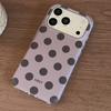 Korean Ins Solid Color Simple Polka Dot Suitable for Apple 17Pro Mobile Phone Case Iphone16promax New 15 Double Layer 17 Girl 14pm Trend 13 Creative