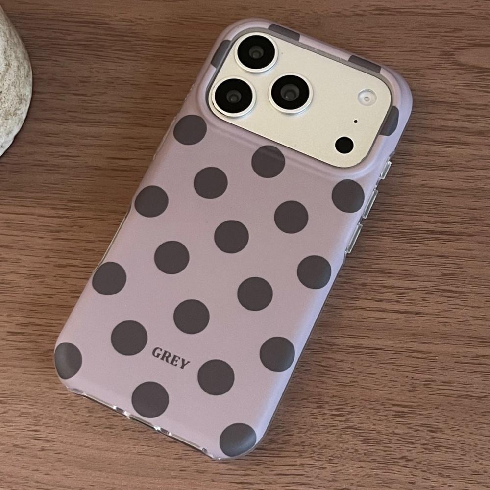 Korean Ins Solid Color Simple Polka Dot Suitable for Apple 17Pro Mobile Phone Case Iphone16promax New 15 Double Layer 17 Girl 14pm Trend 13 Creative
