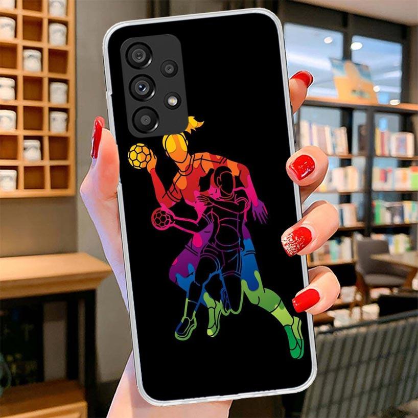 Handball Sport Phone Case For Samsung Galaxy A17 A37 A57 A16 A26 A36 A56 A15 A25 A35 A55 A14 A24 A34 A54 A13 A23 A33 A53 Galaxy