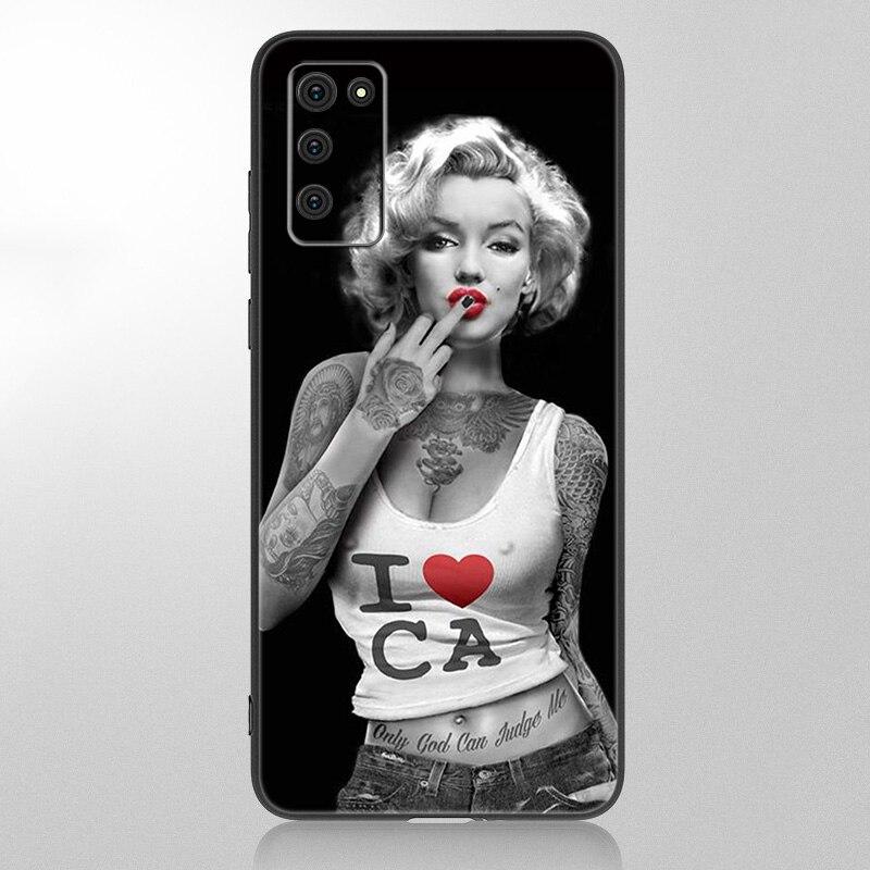 Sexy Marilyn Monroe Telefon Fall Für Samsung Galaxy A12 A02S A22 A32 A52 A72 A71 A51 A41 A31 A21 A11 A50 a70 A10S A20S Schwarze Abdeckung