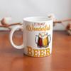 1pc 11oz Double-Sided Printed Mug for Beer Lovers, Smooth Ceramic Cup for Coffee or Tea, Fun Present Idea for Friends and Coworkers