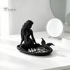 Decorative Ring Holder 3D Printed Mermaid Jewelry Tray, Vintage Rings Earrings Necklaces Organizing Display Tray Dish, Trinket Keys Plate for