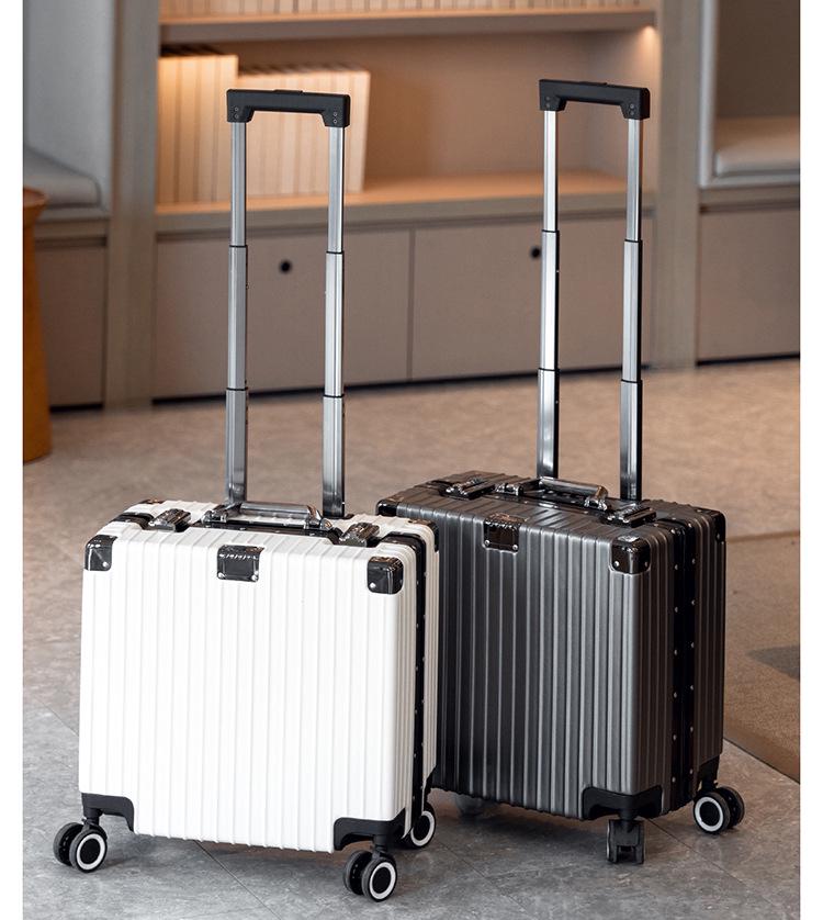 Lightweight 18-Inch Aluminum Carry-On Trolley with Quiet Wheels, Sturdy and Durable