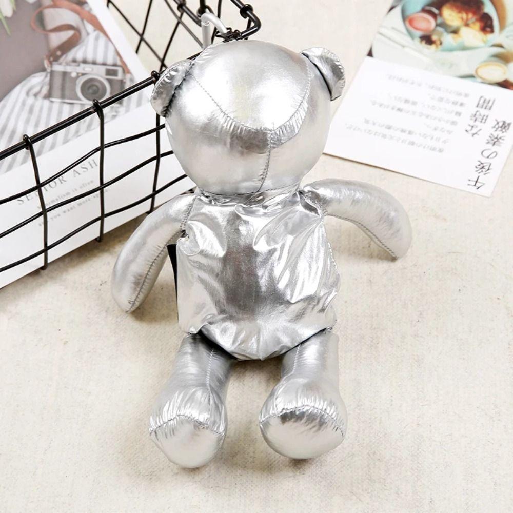 Cute Foldable Cartoon Bear Shopping Bag Reusable Waterproof Tote Bag Cotton Filling Large Capacity Grocery Bag