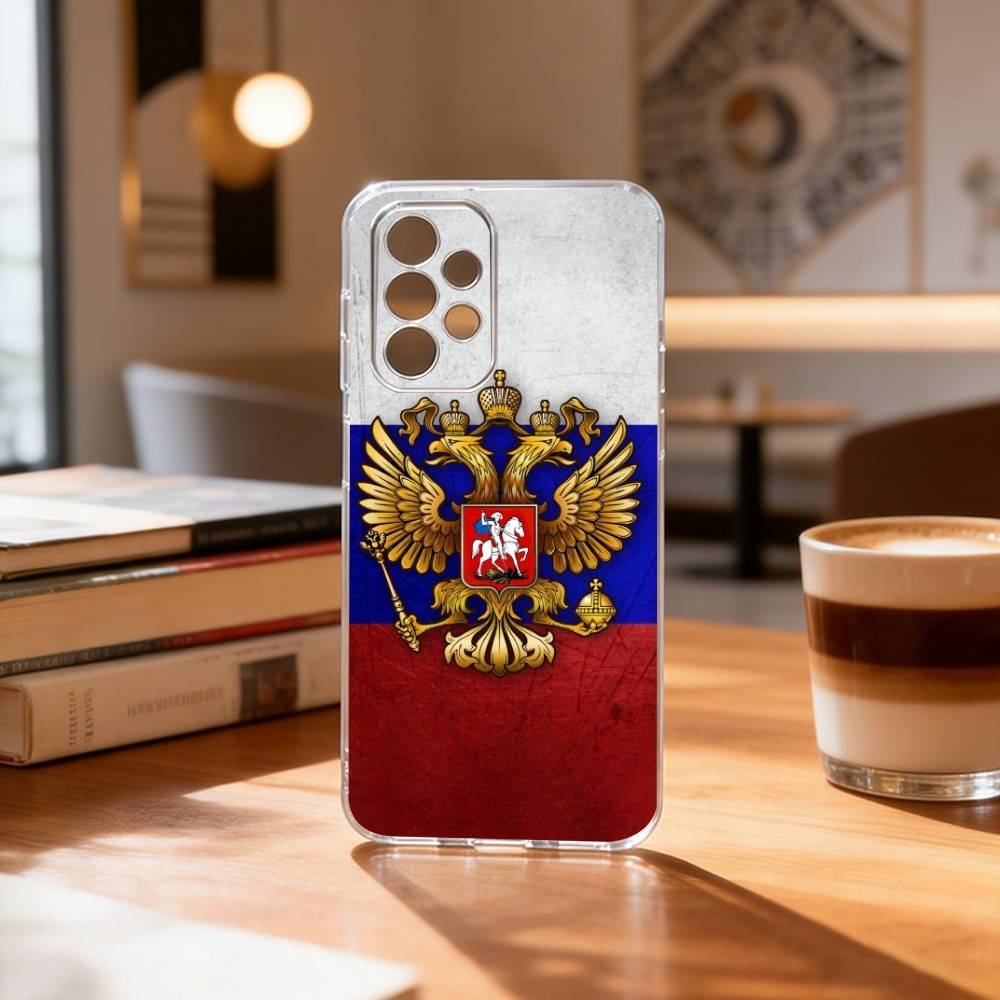 

Russia F-Flag National Emblem Phone Case Transparent Silicone Soft For Samsung S25,S24,S21,S22,S23,S30,Ultra,S20,Plus,Fe Samsung S20fe