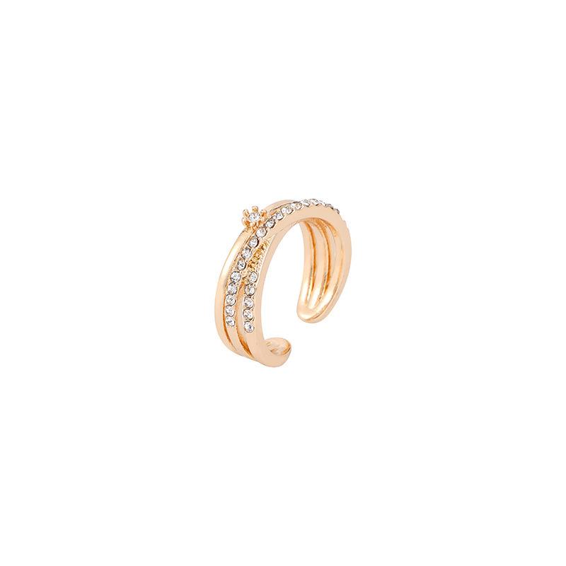 Personalized Niche Women's Adjustable Opening Fashion Cross Double-layer Ring Women's Trend Index Finger Ring Jewelry