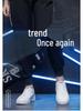 Men's Spring White Breathable Sneakers: Trendy Korean Style, Thick Sole Sports & Casual Footwear for Students.