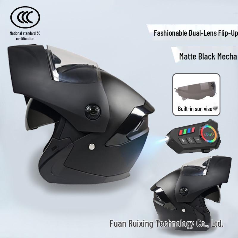 Bluetooth Double Visor Flip-up Motorcycle Helmet with 3C Certification