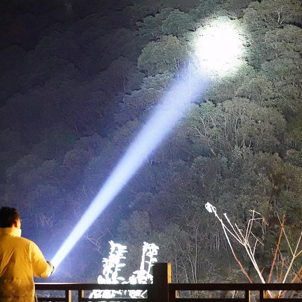 1Pcs Portable Flashlight Super Bright USB Rechargeable LED Flat Magnet Torch with LCD Screen Emergency Light for Camping Hiking