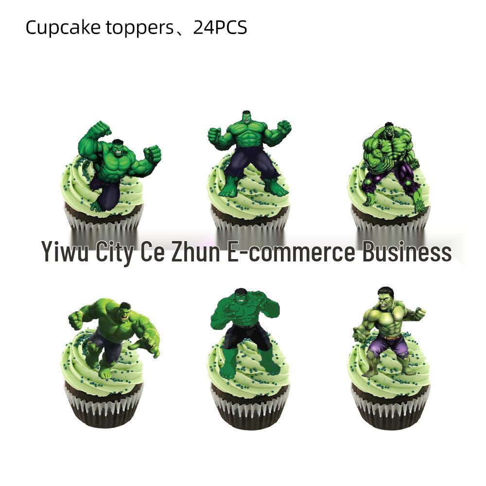 Hulk Party Deko Set: Becher, Flaggen, Luftballons, Tortenfiguren & Tischdecke