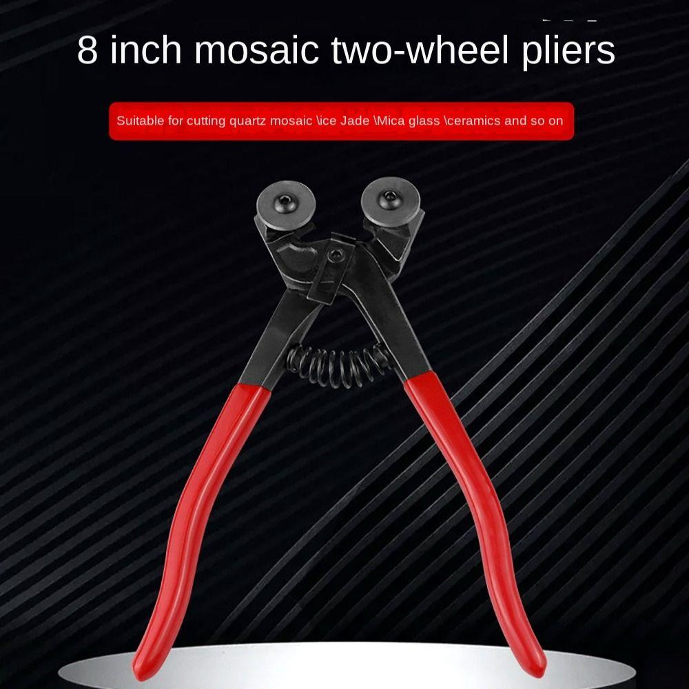 8 Inch Double Roller Tile Pliers Aluminium alloy Handle bonded plastic Mosaic Cutting Plier DIY Mosaic Tile Cutting Tool