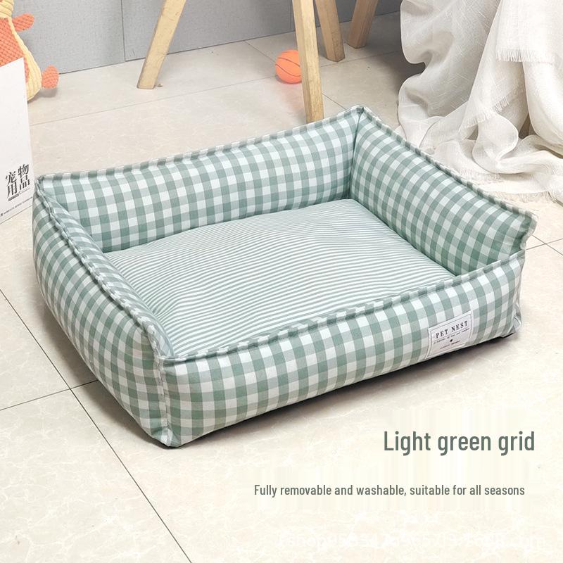 Plaid Pet Nest Bed for Small/Medium Dogs & Cats, 2023 - Universal for All Seasons