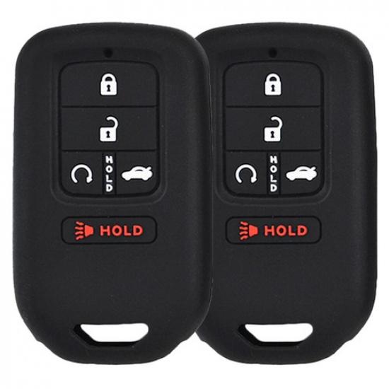 2Pcs Remote Key Case Fob Cover For Honda Civic Accord Pilo CR-V Silicone Car