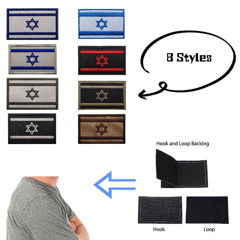 Emblem Flags Israel Velcro Embroidery Patch Cloth Backpack Accessory Decorations