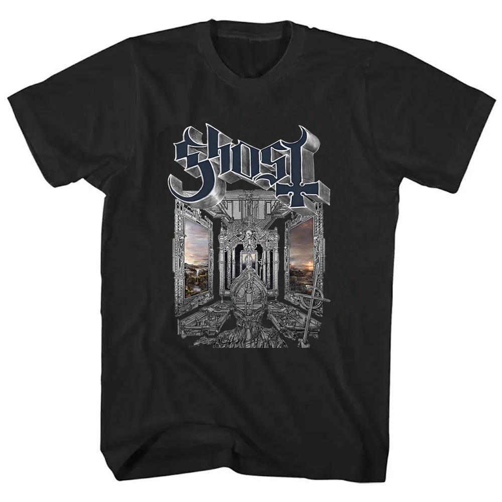 Baumwolle Sommer Herren T-Shirts Ghost Band Skeletá Satanized Album T-Shirt Heavy Metal Mode Druck T-Shirt Unisex Streetwear