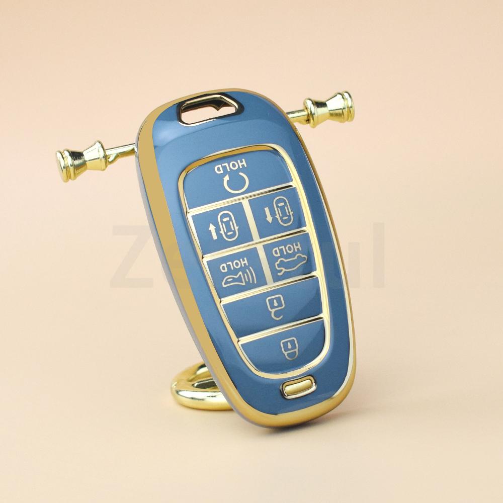 7 Buttons Tpu Car Key Case Cover For Hyundai Tucson Sonata Grandeur Santa Fe Solaris Sonata Sel Ioniq 5 Nexo Nx4