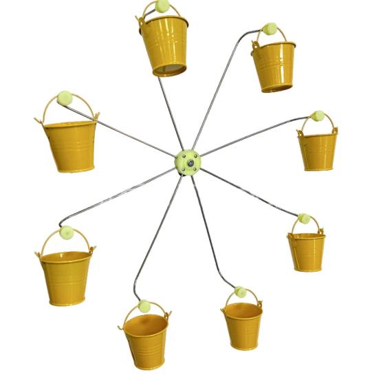 

Колесо обозрения Кормушка для птиц Колибри Контейнер для еды Простая установка Открытый подвесной колесо обозрения Вращающаяся кормушка для птиц жёлтый