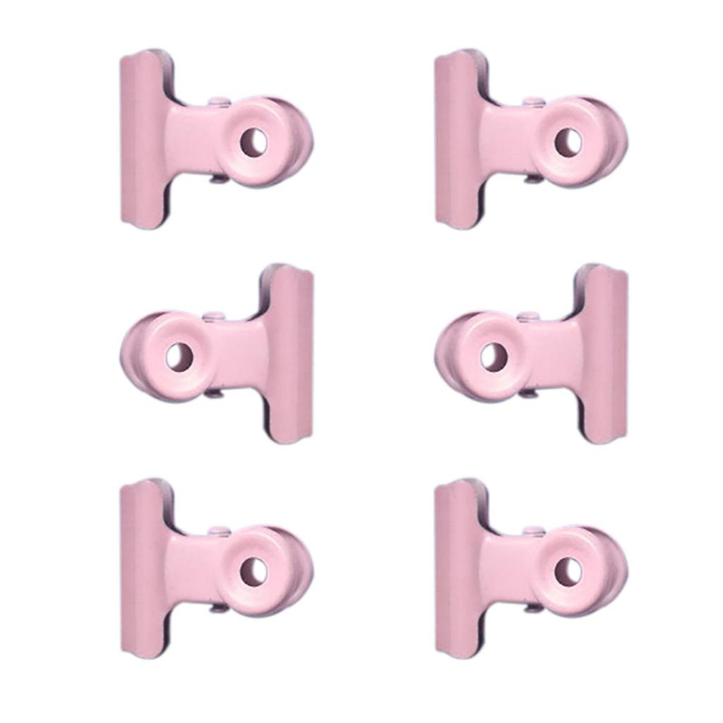 8pcs Metal Hinge Clips Rounded Head Rust Prevention Bull Binder Clamps File Clamps for Ticket Test Paper Sakura Roseate