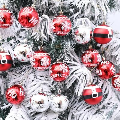 6PCS New Plastics Christmas Ball Pendant 6cm DIY Xmas Tree Ornament Electroplated Christmas Supplies Merry Christmas