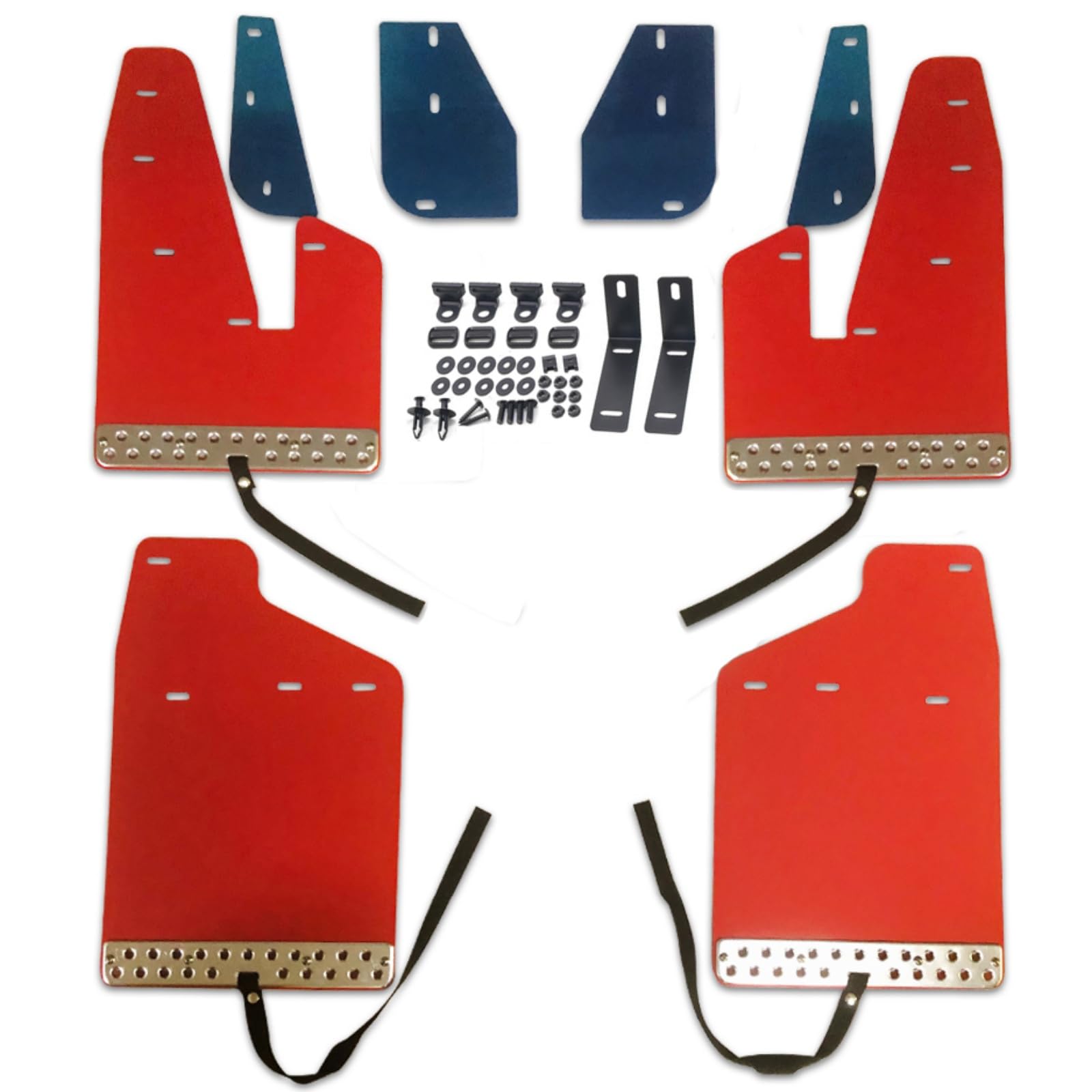 

JXCARSIOJP EVA Resin Mudguards with Belts for Delica Full January 2007 February 2019 D5, Off-Road Design, Set, Red, - (Red)