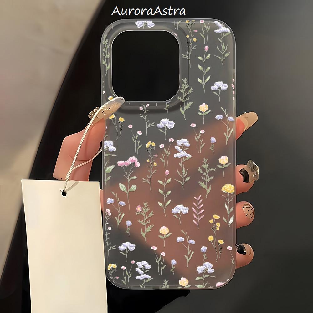 Aesthetic Colourful Flowers Print Clear Phone Cases For iPhone 17 16 15 13 12 11 ProMax Pro Plus Full Protection Phone Cover