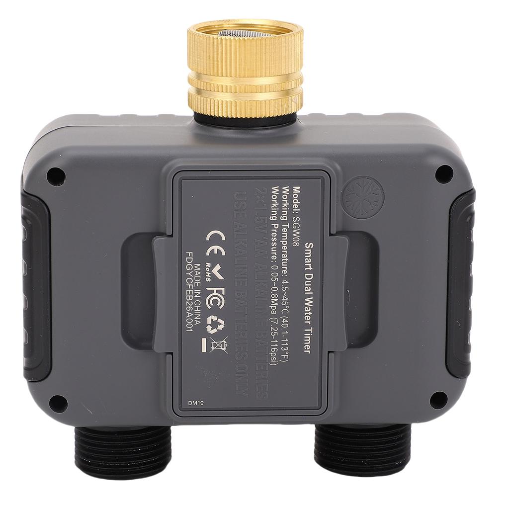 2 Zone Sprinkler Timer G34 Thread Hose Connector IP55 Water Proof Irrigation Timer with Rain Delay