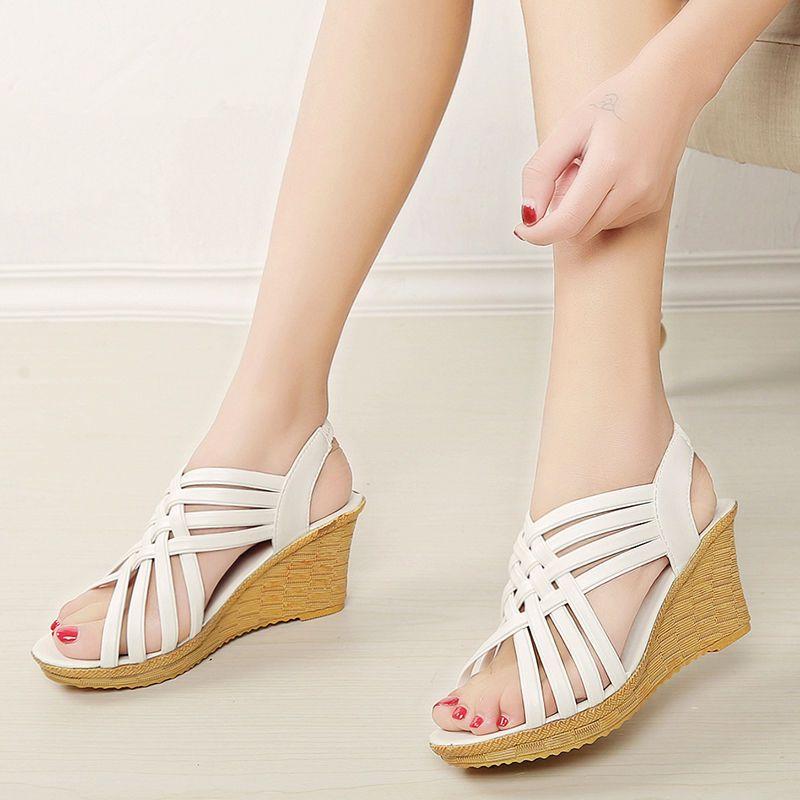 Ladies Shoes Wedges Heel Open Toe Women's Sandals Roman Style Platform The Best Daily Low Price Comfortable and Elegant Comfort