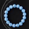 Natural Brazil Aquamarine Crystal Bracelet for Women & Men - Blue Beaded Gift for Girlfriend