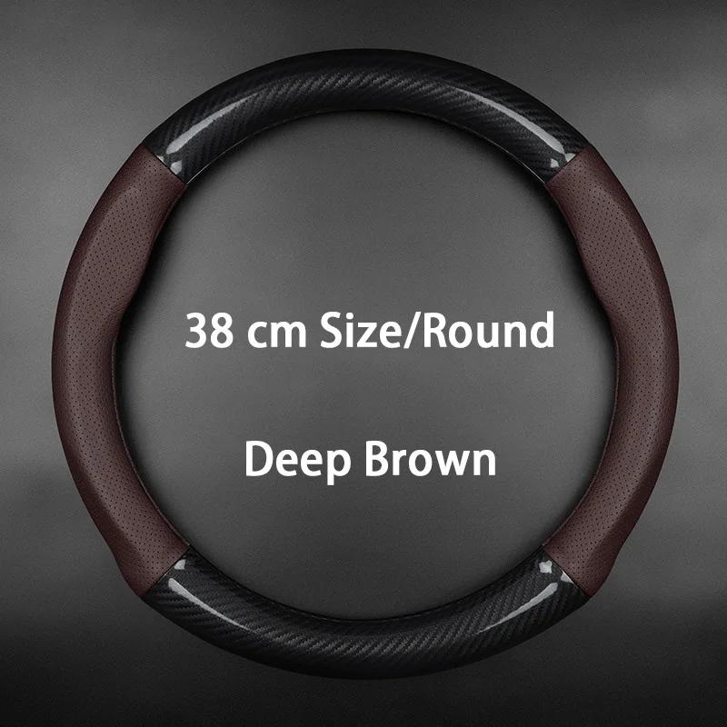 For Ford Car Steering Wheel Cover Carbon Fiber Leather Fit Ranger Focus F150 MK4 Mondeo Mustang Fiesta Explorer Raptor MK1