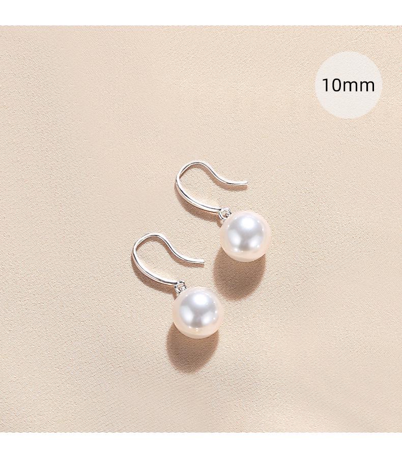 S925 Sterling Silver Large Pearl Dangle Earrings for Women - 2024 Niche Design Ear Hooks, High-End Temperament Jewelry.
