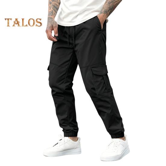 

Мужские повседневные джоггеры со шнурком, тренировочные брюки с карманами, узкие брюки для бега на открытом воздухе, летнего бега, походов M чёрный