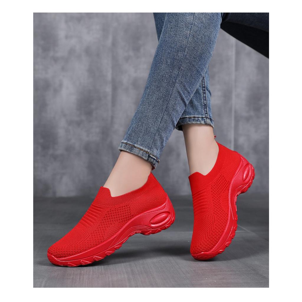 Damenmode-Sneaker - Atmungsaktives Obermaterial mit Stickerei, Bequeme Innensohle, Lässige Leichte Schuhe, Bequemer Slipper-Stil, Flexible Schuhe