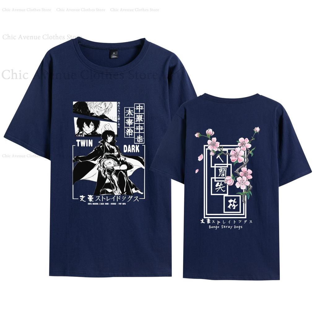 Anime Bungo Stray Dogs Series Dazai Osamu Print Tshirt for Unisex Women Short Sleeve Tops Cotto Summer Tee Casual Tshirt Daily