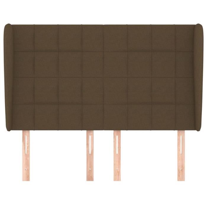 VidaXL Headboard with Ears Dark Brown 147x23x118-128 Cm Fabric3117957