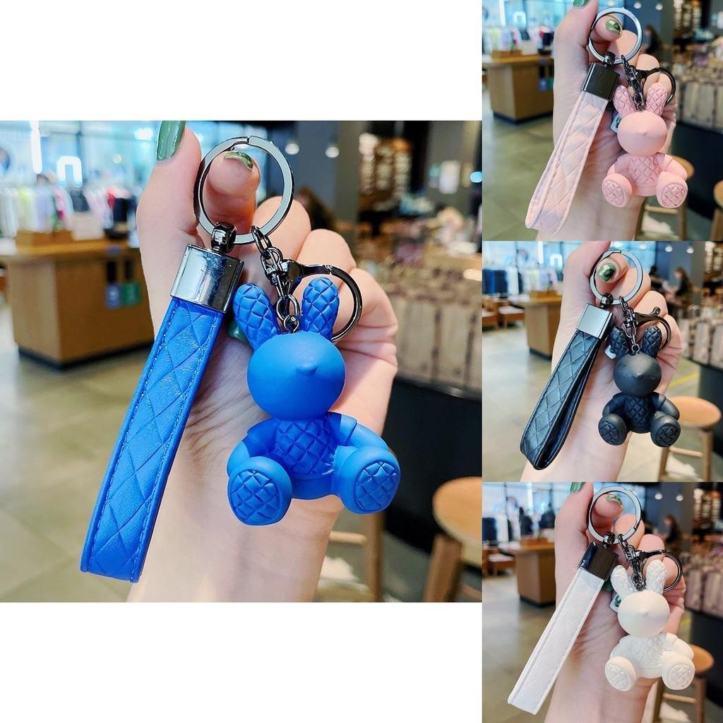 Adorable Resin Bunny Keychain Cute Sitting Rabbit Bag And Car Charm Gift
