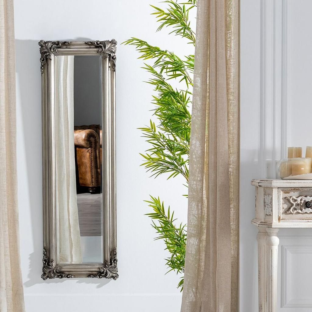 Mirror 46 X 6 X 147 Cm Glass Wood Silver