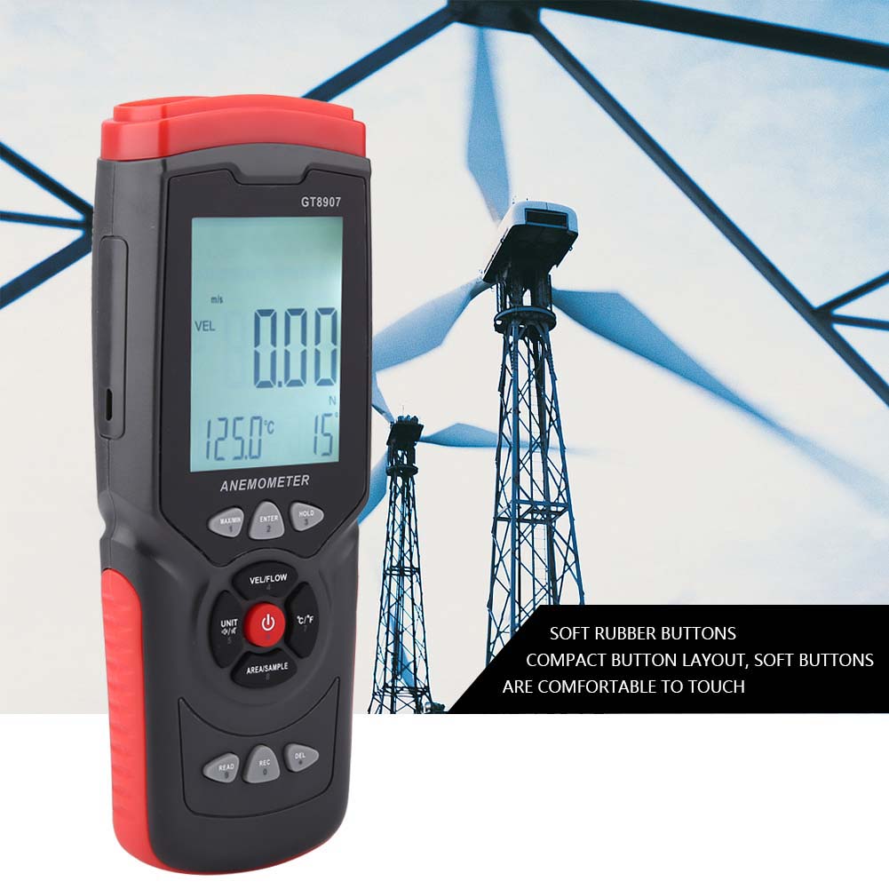 GT8907 Precise Digital USB Anemometer Multifunction Wind Speed Temperature Air Flow Tester