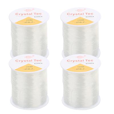 4 Rotoli Filo per Perline Lungo 109yd Diametro 0.03in Fibra Elastica Resistente all'Usura Filo per Braccialetti per