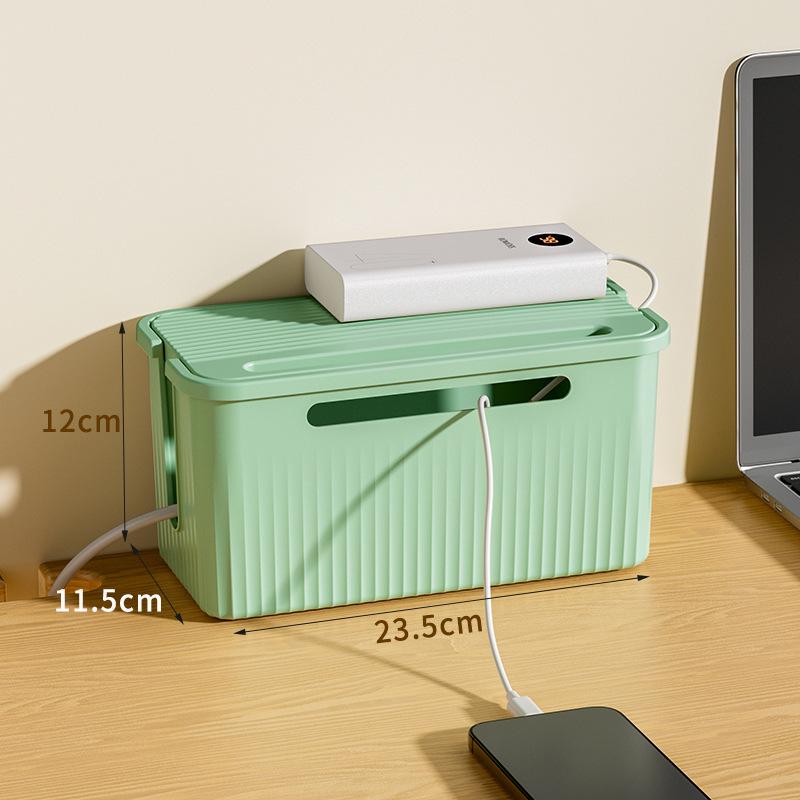 Kabelaufbewahrungsbox Schreibtisch Lade-Datenkabel Aufbewahrungsgerät Steckerbuchse Kabelmanagementgerät Schwarz Weiß Aufbewahrungs-Organizer-Set