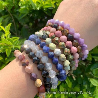 Bohemian Woven Rhombus Cut Tiger's Eye Crystal Bracelet