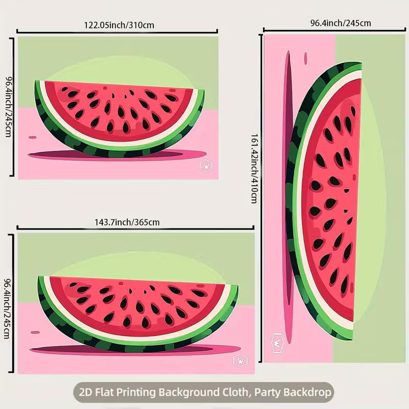 2D Large Watermelon Slice Backdrop for Kids Summer Birthday