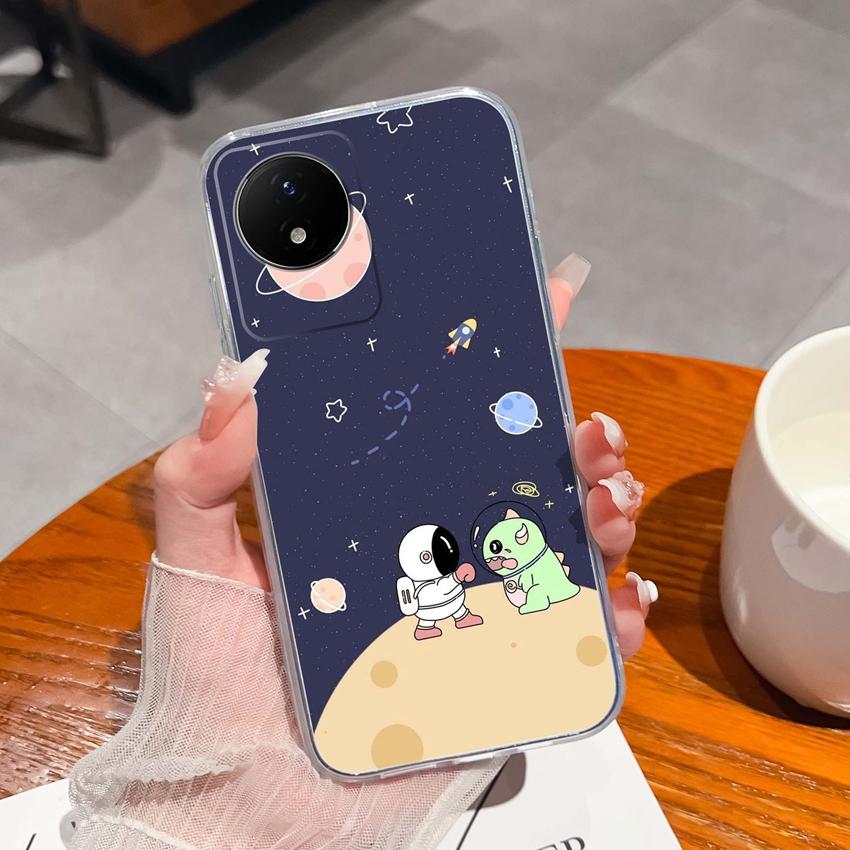 For Vivo Y02 Y02A Y02S Y10 Y11 Y12 Y12a Y15 Y15a Y16 Y17 Y19 Clear TPU Cases Ocean Whale Pattern Anti Drop Back Covers For Vivo Silicone Phone Housing