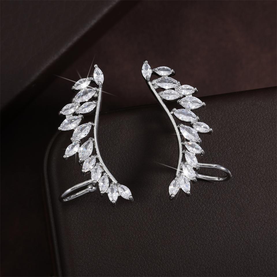 

ZAKOL Модные серьги-каффы с крыльями ангела, серьги-клаймберы для женщин, блестящий кубический цирконий ААА, свадебные, циркониевые, бижутерия, брикос