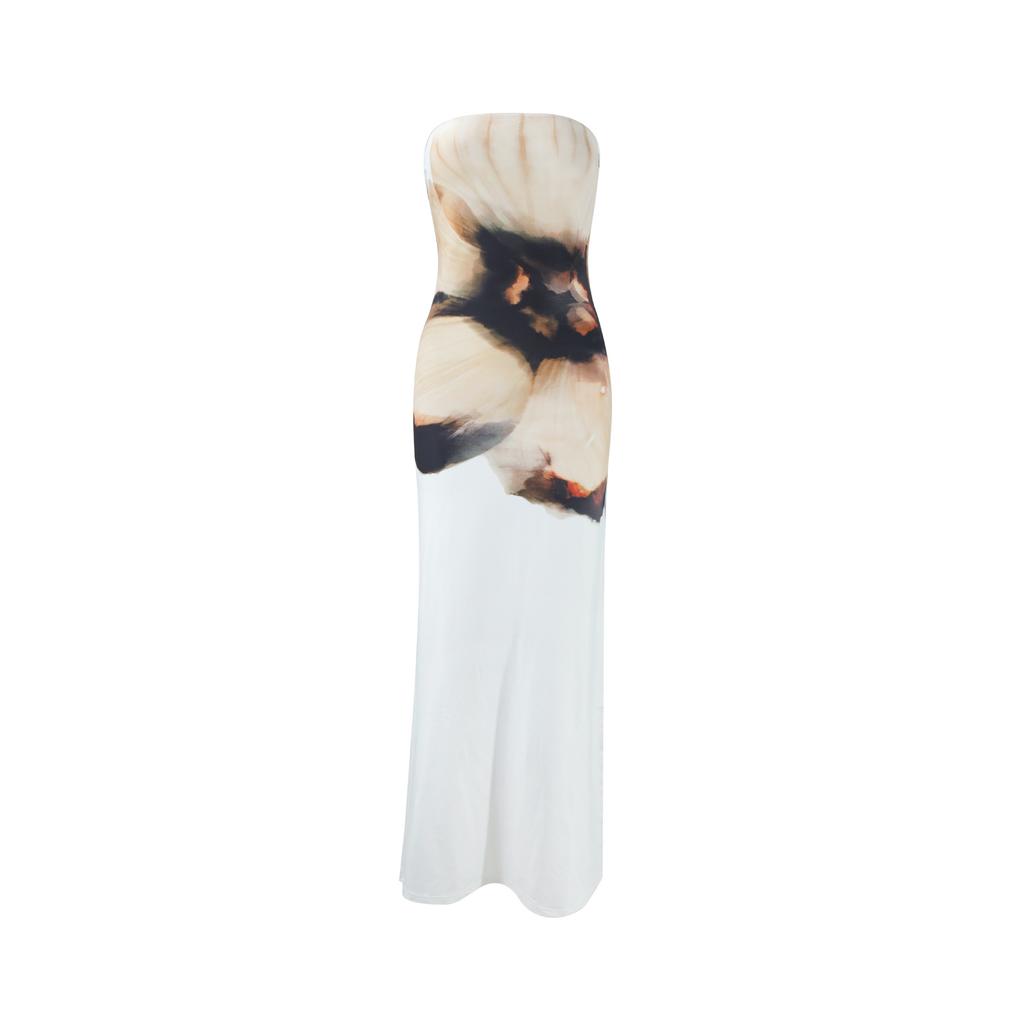 European and American style summer new high-end temperament sexy tube top slim-fitting long holiday dress