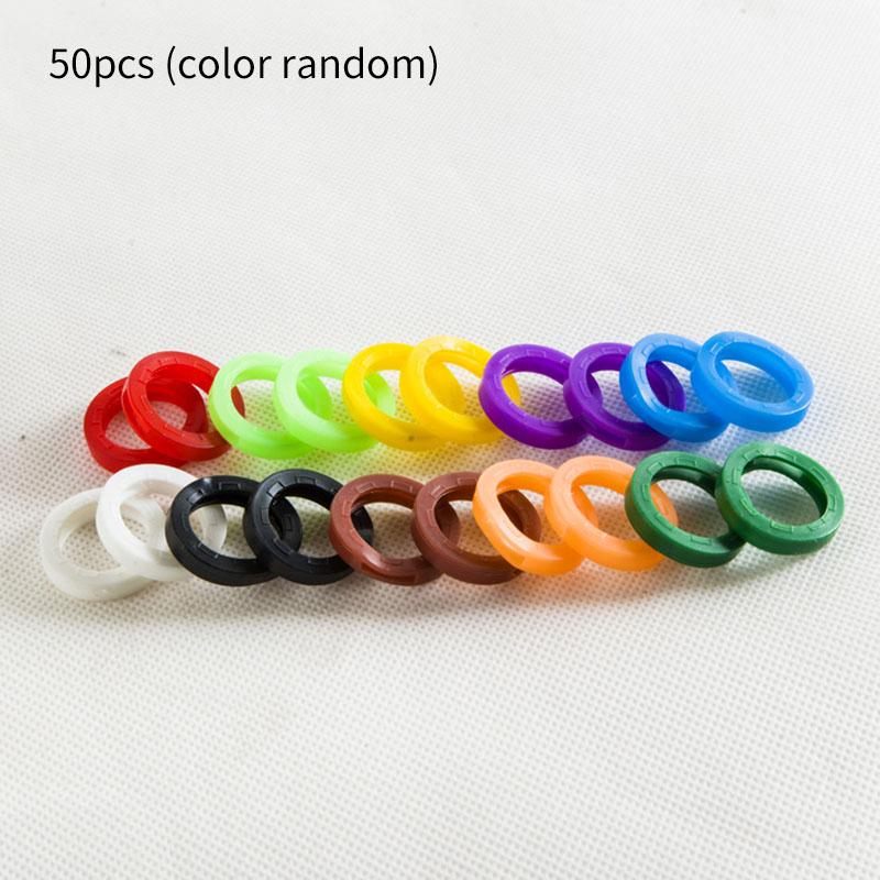 

50pcs Hollow Rubber Key Covers Key Caps Elastic Key Identifiers Covers Soft Silicone Key Protector Markers Key Accessories